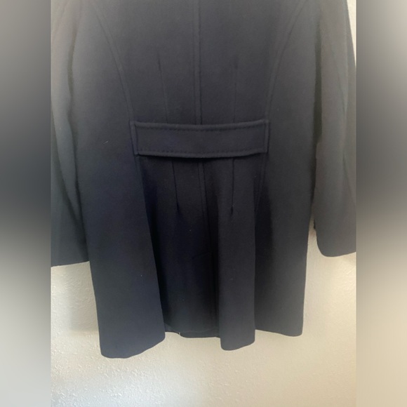 Gorgeous Lands End Navy Trench Coat Wool Blend 4 Pockets Women’s Size 10P - Picture 8 of 15